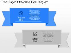 Sq two staged streamline goal diagram powerpoint template