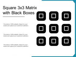 Square 3x3 matrix with black boxes