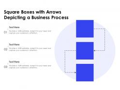 Square boxes with arrows depicting a business process