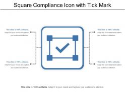 Square compliance icon with tick mark
