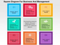Square diagram for business and management flat powerpoint design