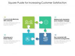Square puzzle for increasing customer satisfaction