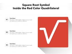 Square root symbol inside the red color quadrilateral