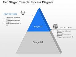 Sr two staged triangle process diagram powerpoint template