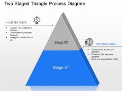 Sr two staged triangle process diagram powerpoint template