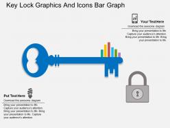 Ss key lock graphics and icons bar graph flat powerpoint design