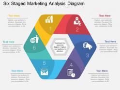 Ss six staged marketing analysis diagram flat powerpoint design