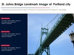 St johns bridge landmark image of portland city ppt template