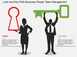 St Lock And Key With Business People Team Management Flat Powerpoint Design
