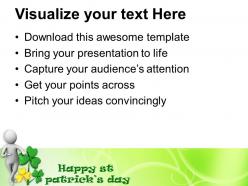 St patricks day 3d man wishing happy powerpoint templates ppt backgrounds for slides