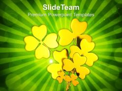 St patricks day date golden shamrock powerpoint templates ppt backgrounds for slides