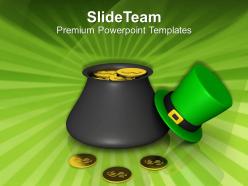 St patricks day date pot of gold for powerpoint templates ppt backgrounds slides
