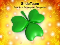 St patricks day decorations shamrock 3 cover leaf powerpoint templates ppt backgrounds for slides