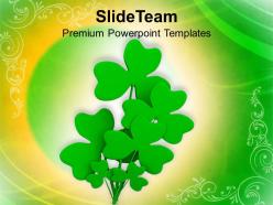 St patricks day festival clover leaf symbol of powerpoint templates ppt backgrounds for slides