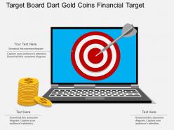 St target board dart gold coins financial target flat powerpoint design