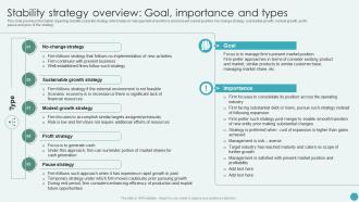 Stability Strategy Overview Goal Importance And Types Revamping Corporate Strategy