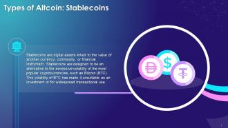 Stablecoins As A Type Of Altcoins Training Ppt