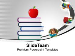 Stack of books with apple education powerpoint templates ppt themes and graphics 0213
