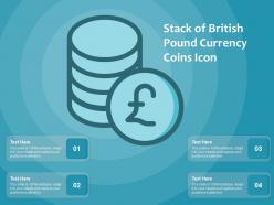 Stack of british pound currency coins icon