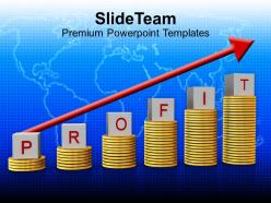 stack of coins profit growth graph powerpoint templates ppt themes and graphics 0213