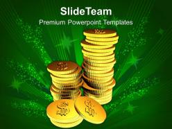 Stack of gold coins finance powerpoint templates ppt themes and graphics 0113