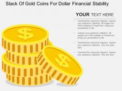 Stack of gold coins for dollar financial stability flat powerpoint design