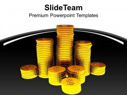 Stack of gold coins success business powerpoint templates ppt themes and graphics 0213