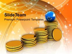 Stack of golden coins global business powerpoint templates ppt themes and graphics 0113