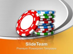 Stack of poker chips gambling powerpoint templates ppt themes and graphics 0113