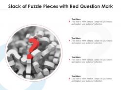Stack of puzzle pieces with red question mark