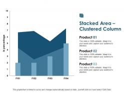 Stacked area clustered column investment ppt summary background designs