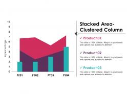 Stacked area clustered column powerpoint slide presentation examples