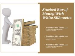 Stacked bar of money with white silhouette