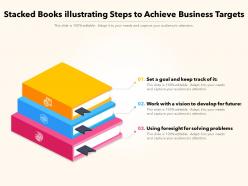 Stacked books illustrating steps to achieve business targets