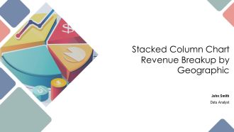 Stacked Column Chart Revenue Breakup By Geographic PPT Information AT