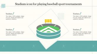 Stadium Icon For Playing Baseball Sport Tournaments