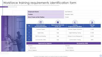 Staff Enlightenment Playbook Workforce Training Requirements Identification Form