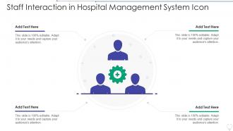 Staff interaction in hospital management system icon