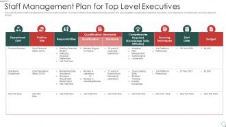 Staff management plan for top level executives