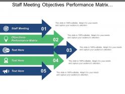 Staff meeting objectives performance matrix business value meeting strategy cpb