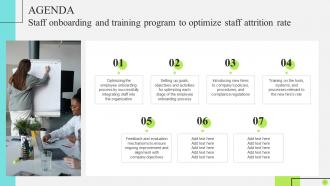 Staff Onboarding And Training Program To Optimize Staff Attrition Rate Complete Deck Template Impactful