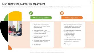 Staff Orientation Sop For HR Department