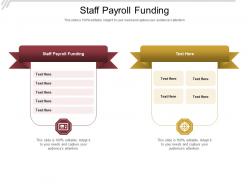 Staff payroll funding ppt powerpoint presentation infographic template shapes cpb