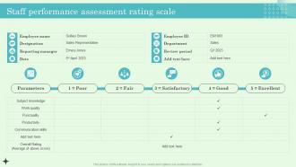 Staff Performance Assessment Rating Scale Implementing Effective Performance