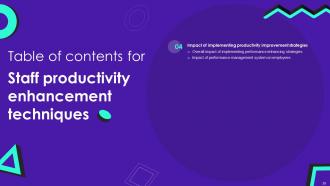 Staff Productivity Enhancement Techniques Powerpoint Presentation Slides Designed Good