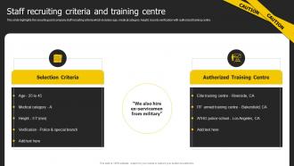 Staff Recruiting Criteria And Training Centre Security Services Business Profile Ppt Template