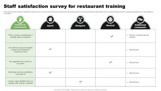 Staff Satisfaction Survey For Restaurant Training