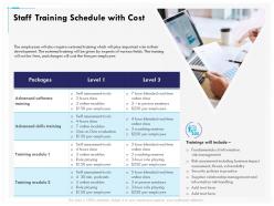 Staff training schedule with cost training ppt powerpoint gallery summary