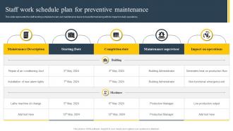 Staff Work Schedule Plan For Preventive Maintenance