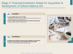 Stage 2 financial investment details for acquisition and development of zithium balance a s required loans ppt grid